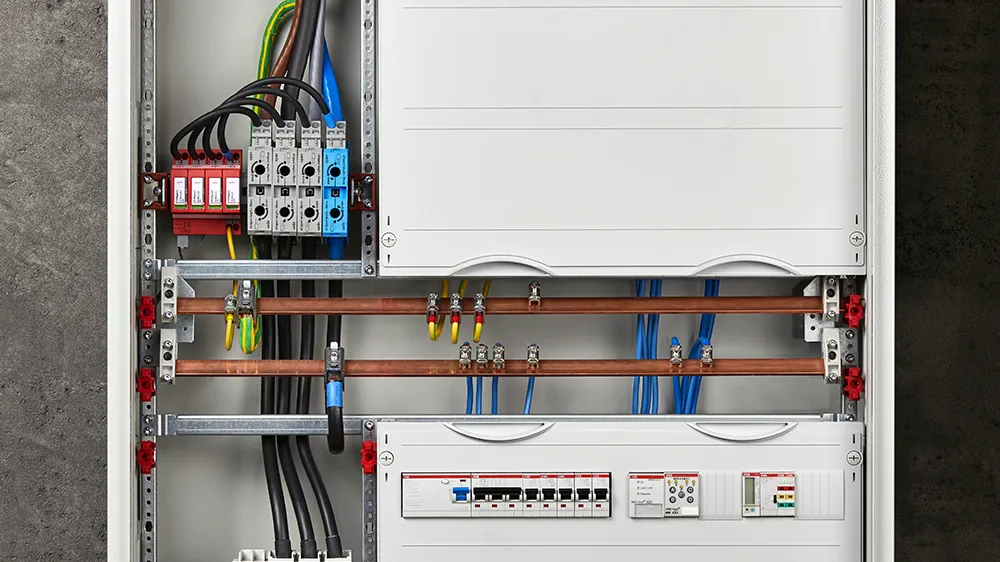 switch gear cabinet with concret in the background