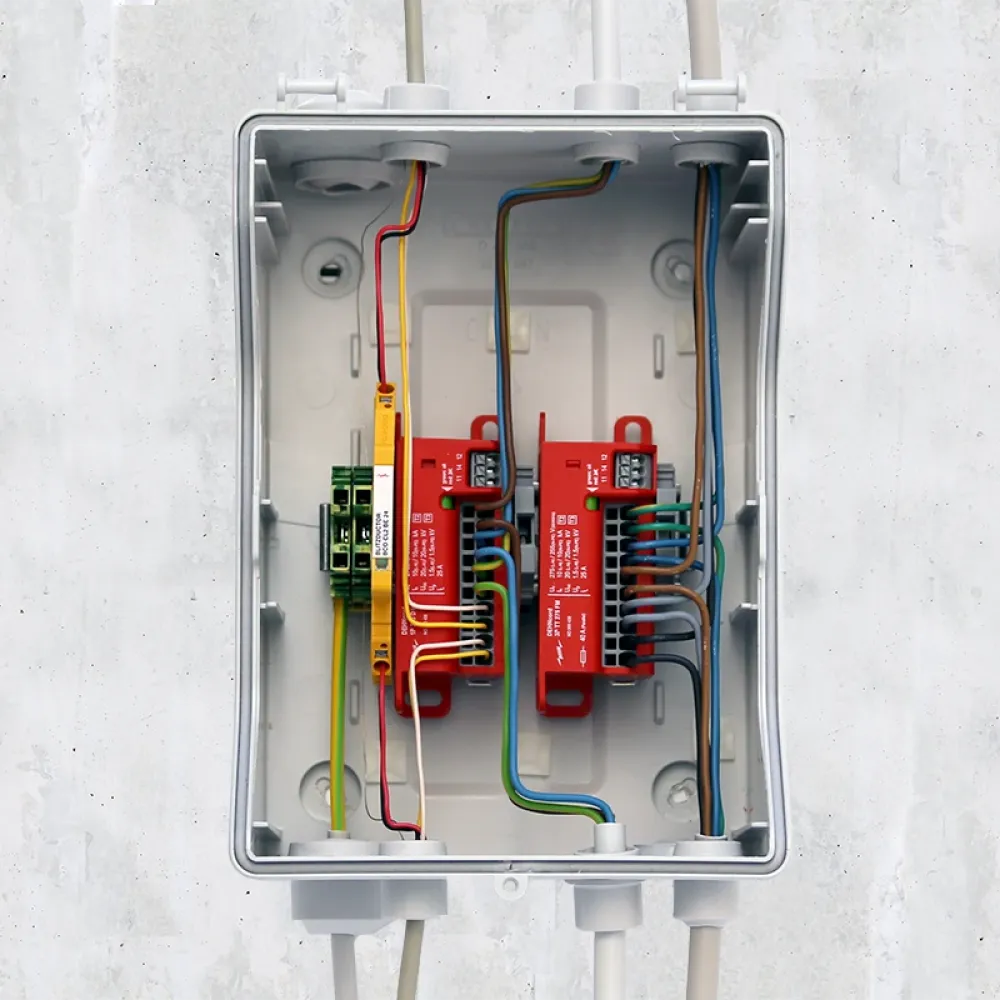 surge protection device with concrete background